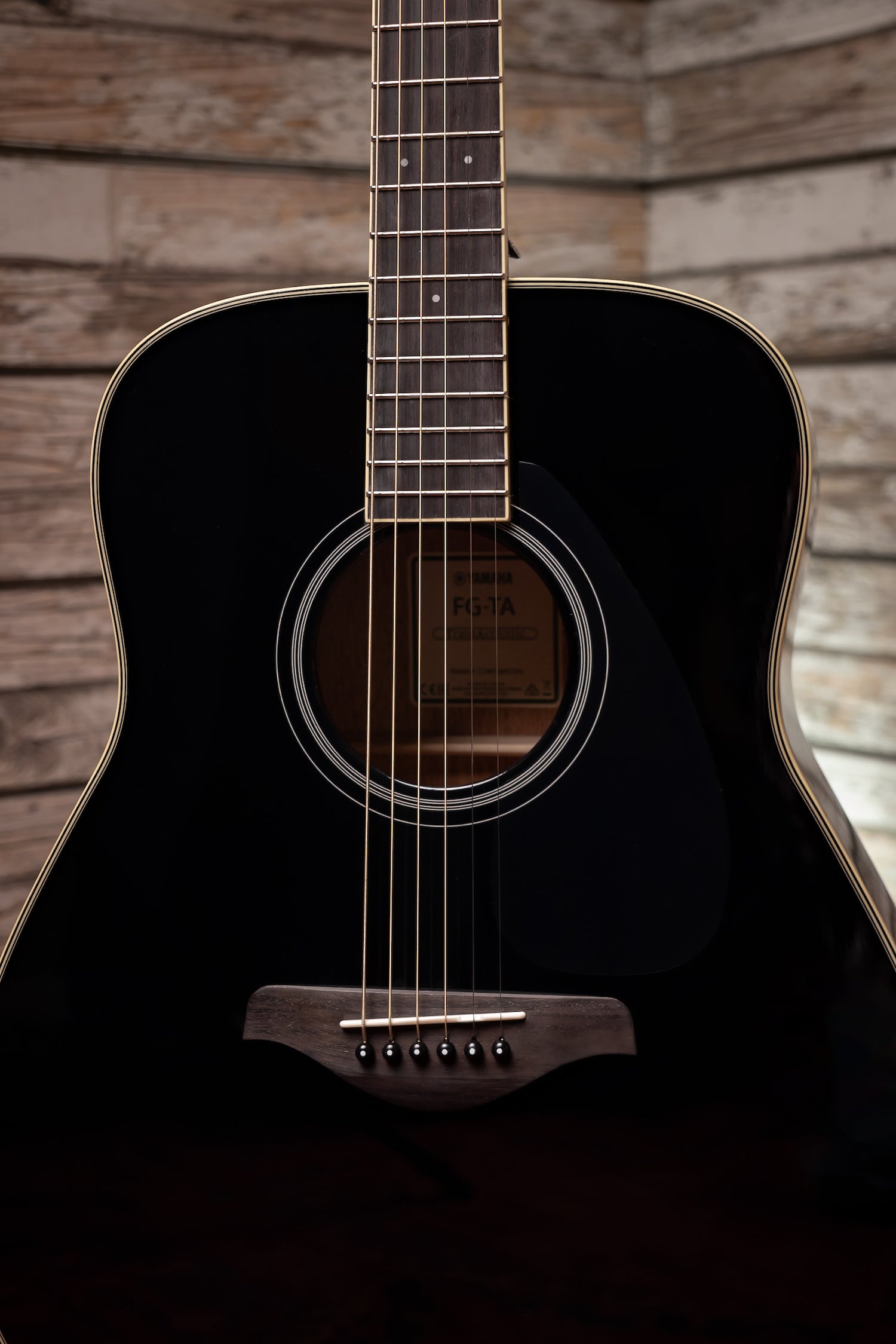 Yamaha FG-TA TransAcoustic Dreadnought Guitar - Black