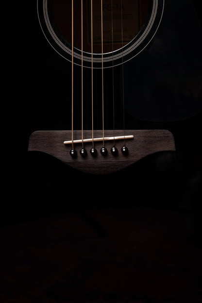 Yamaha FG-TA TransAcoustic Dreadnought Guitar - Black