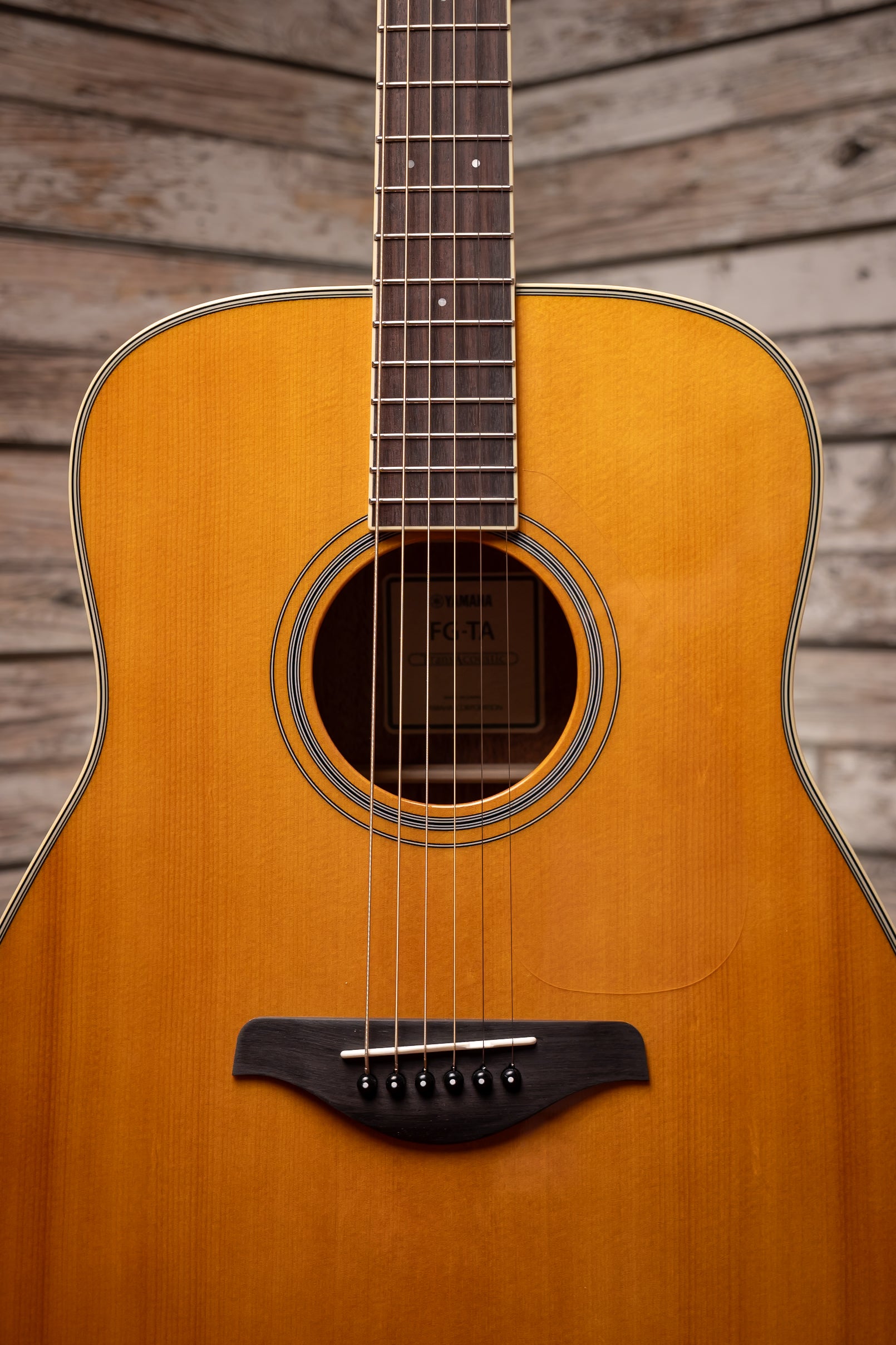 Yamaha FG-TA TransAcoustic Acoustic-Electric Dreadnought Guitar - Vintage Tint
