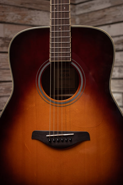 Yamaha FG-TA TransAcoustic Dreadnought Guitar - Brown Sunburst