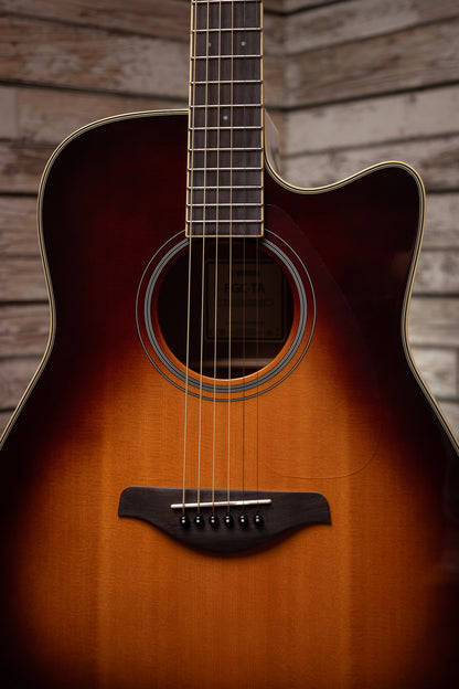 Yamaha FGC-TA TransAcoustic Dreadnought Acoustic-Electric Guitar - Brown Sunburst