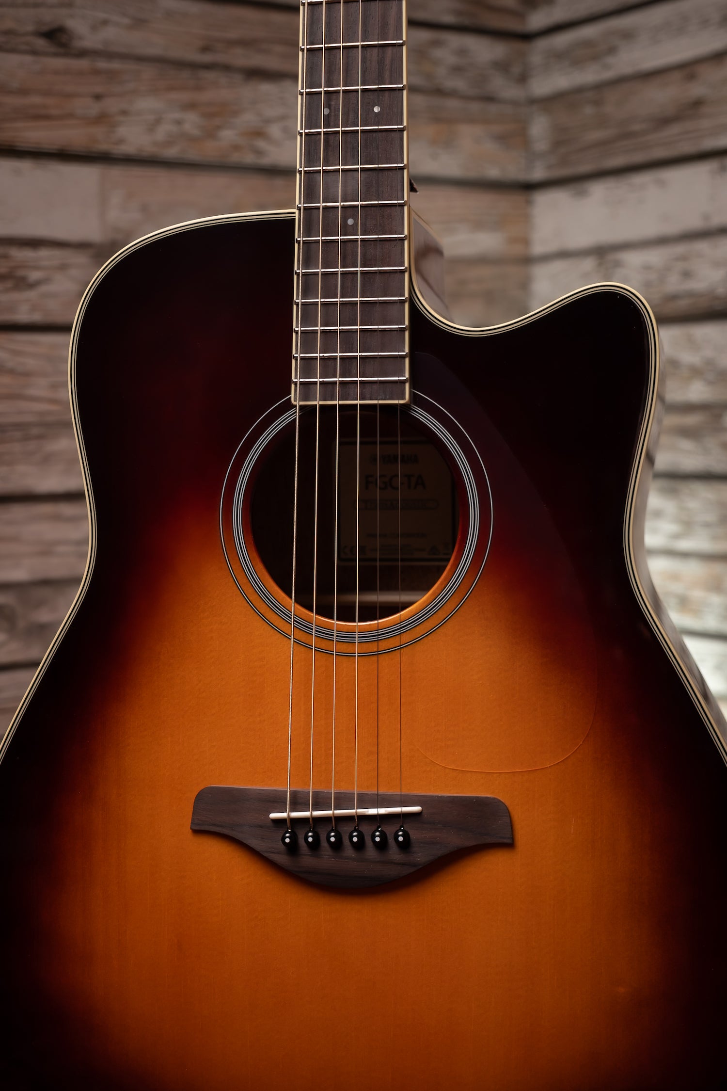 Yamaha FGC-TA TransAcoustic Dreadnought Acoustic-Electric Guitar - Brown Sunburst