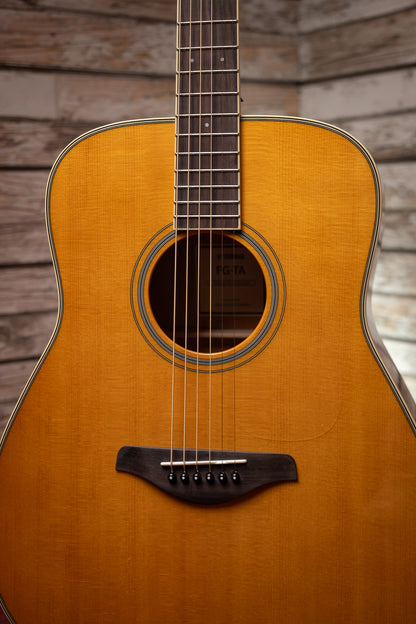 Yamaha FG-TA TransAcoustic Acoustic-Electric Dreadnought Guitar - Vintage Tint