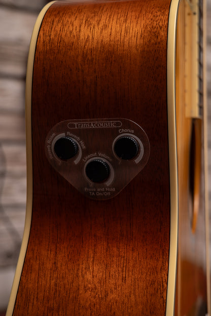 Yamaha FG-TA TransAcoustic Acoustic-Electric Dreadnought Guitar - Vintage Tint
