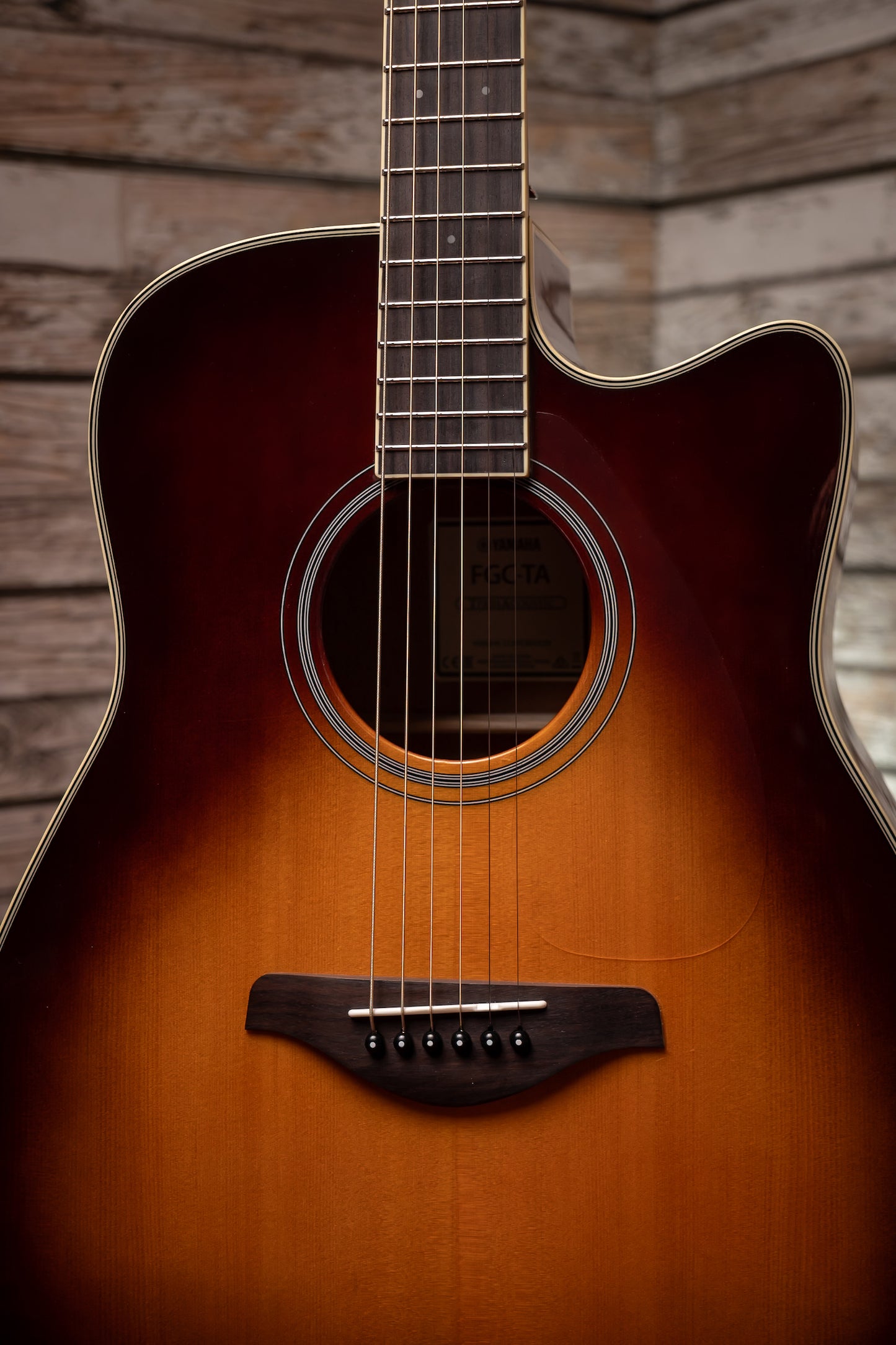 Yamaha FGC-TA TransAcoustic Dreadnought Acoustic-Electric Guitar - Brown Sunburst