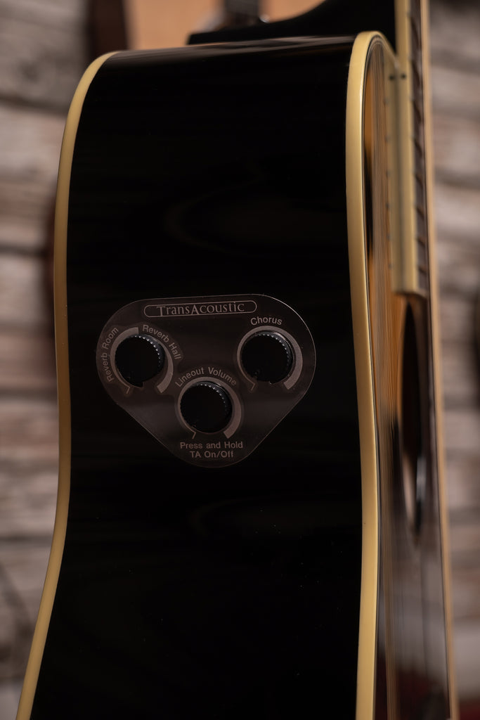 Yamaha FG-TA TransAcoustic Dreadnought Guitar - Black