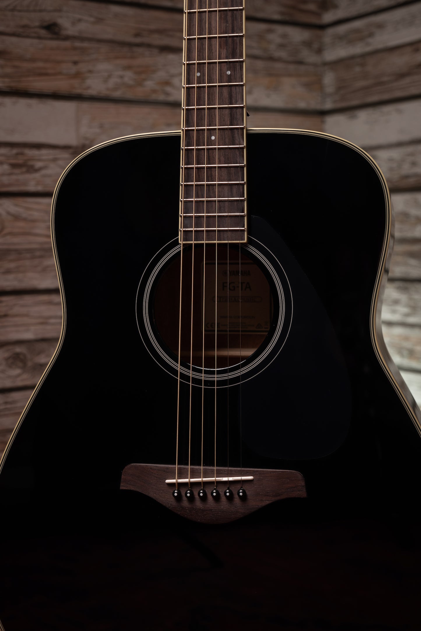 Yamaha FG-TA TransAcoustic Dreadnought Guitar - Black