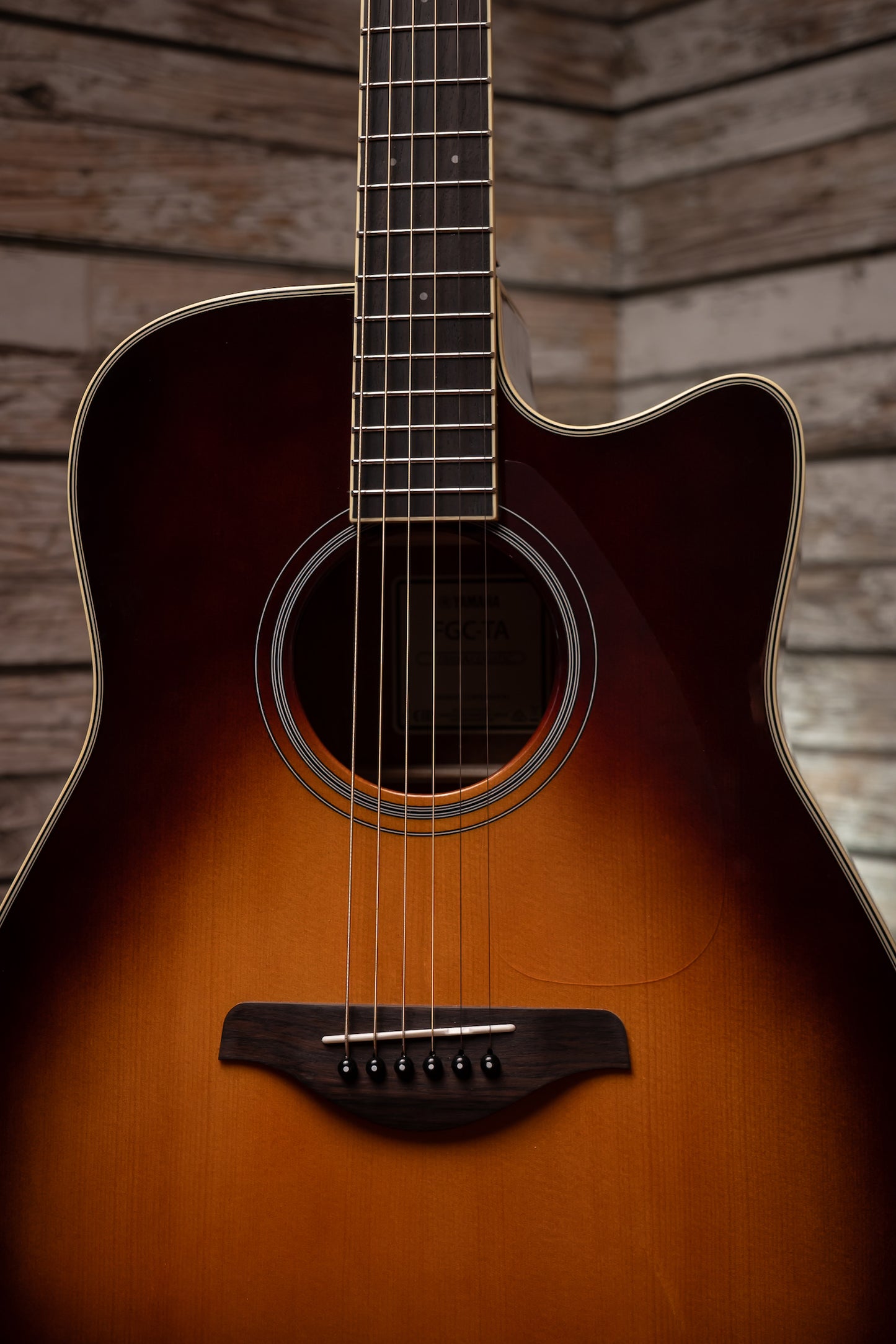 Yamaha FGC-TA TransAcoustic Dreadnought Acoustic-Electric Guitar - Brown Sunburst
