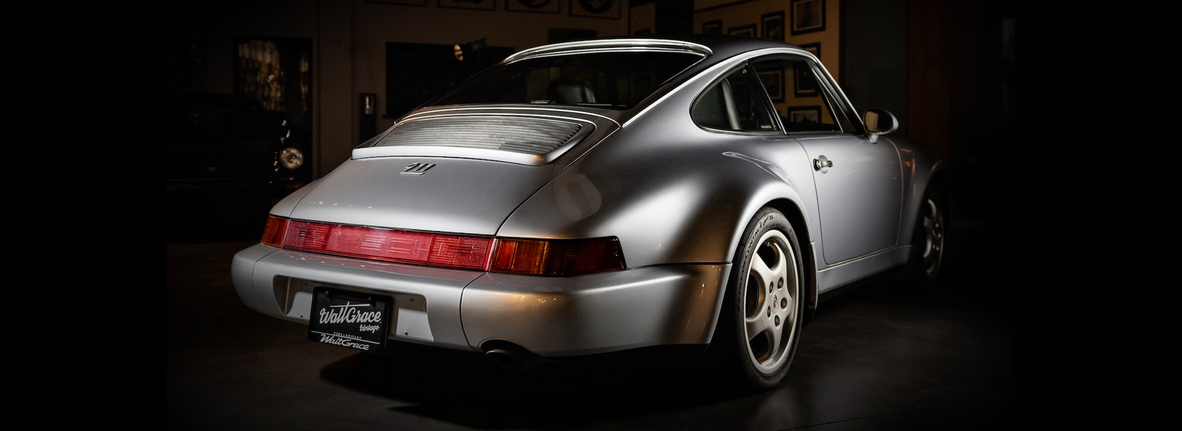 Silver Porsche 911 at Walt Grace Vintage Cars and Guitar Gallery
