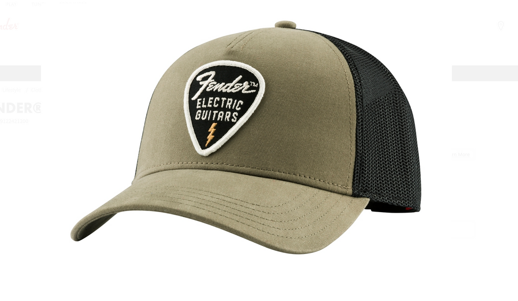 Fender Pick Patch Snapback Hat - Olive