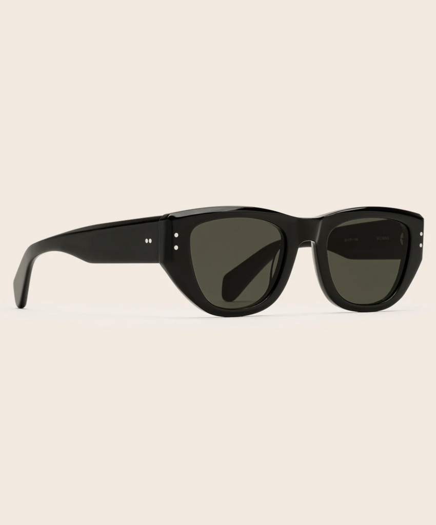 Johann Wolff Sunglasses - Weimar in Black w/ Green Polarized Lenses