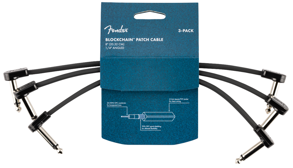 Fender Blockchain Patch Cable 8” 3-Pack