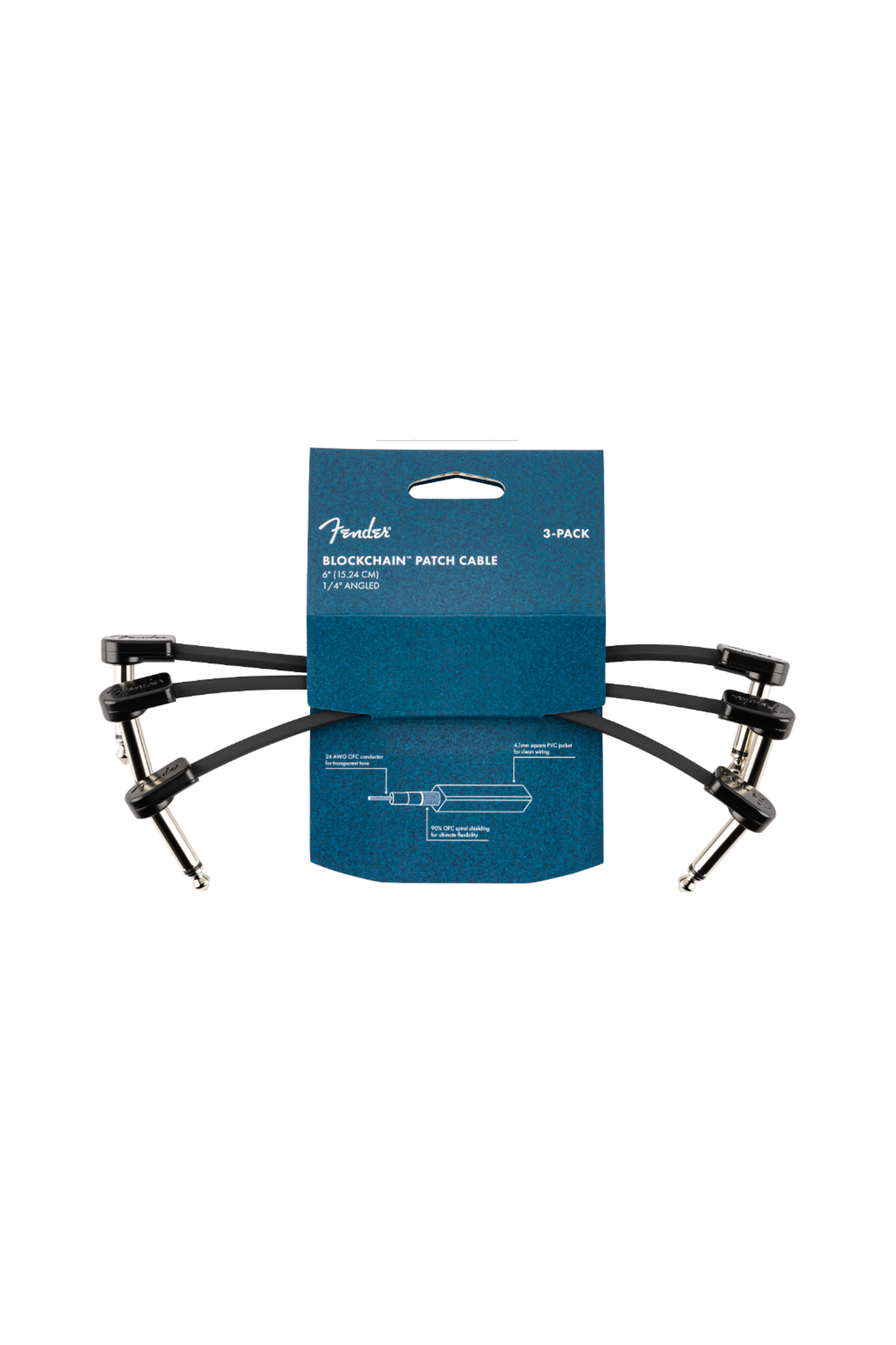 Fender Blockchain Patch Cable 6” 3-Pack