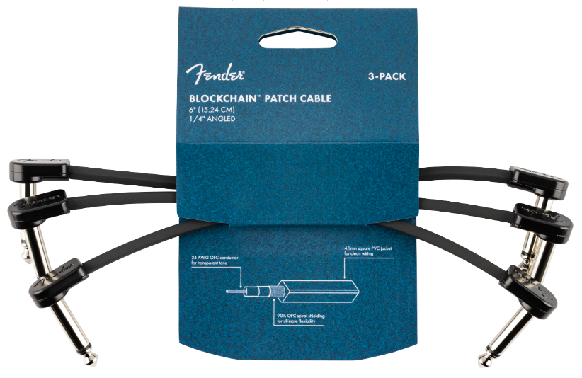Fender Blockchain Patch Cable 6” 3-Pack