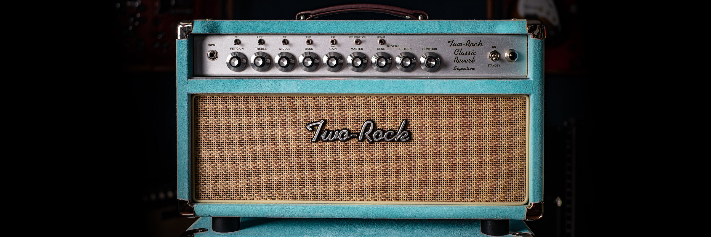 Two-Rock Classic Reverb Head in Teal Suede at Walt Grace Vintage