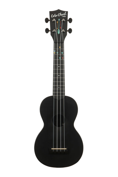 Kala Learn To Play Color Chord Soprano Ukulele Pack -  Black