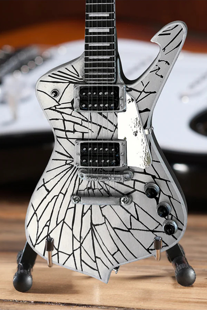 KISS Paul Stanley Cracked Mirror Iceman - Mini Guitar