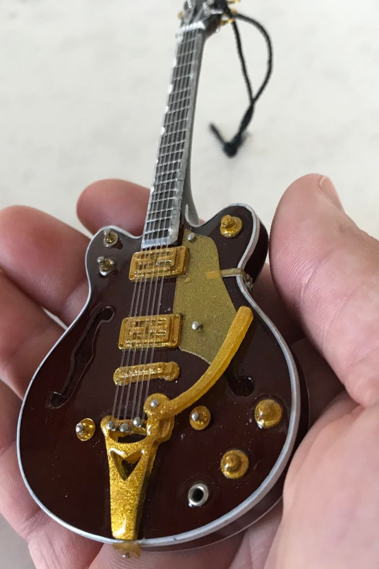 George Harrison Rosewood Hollow Body Guitar Holiday Ornament