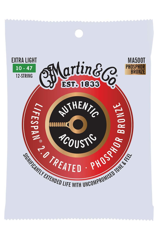 Martin MA500T Authentic Acoustic Lifespan 2.0 Strings 12 String- Extra Light 10's
