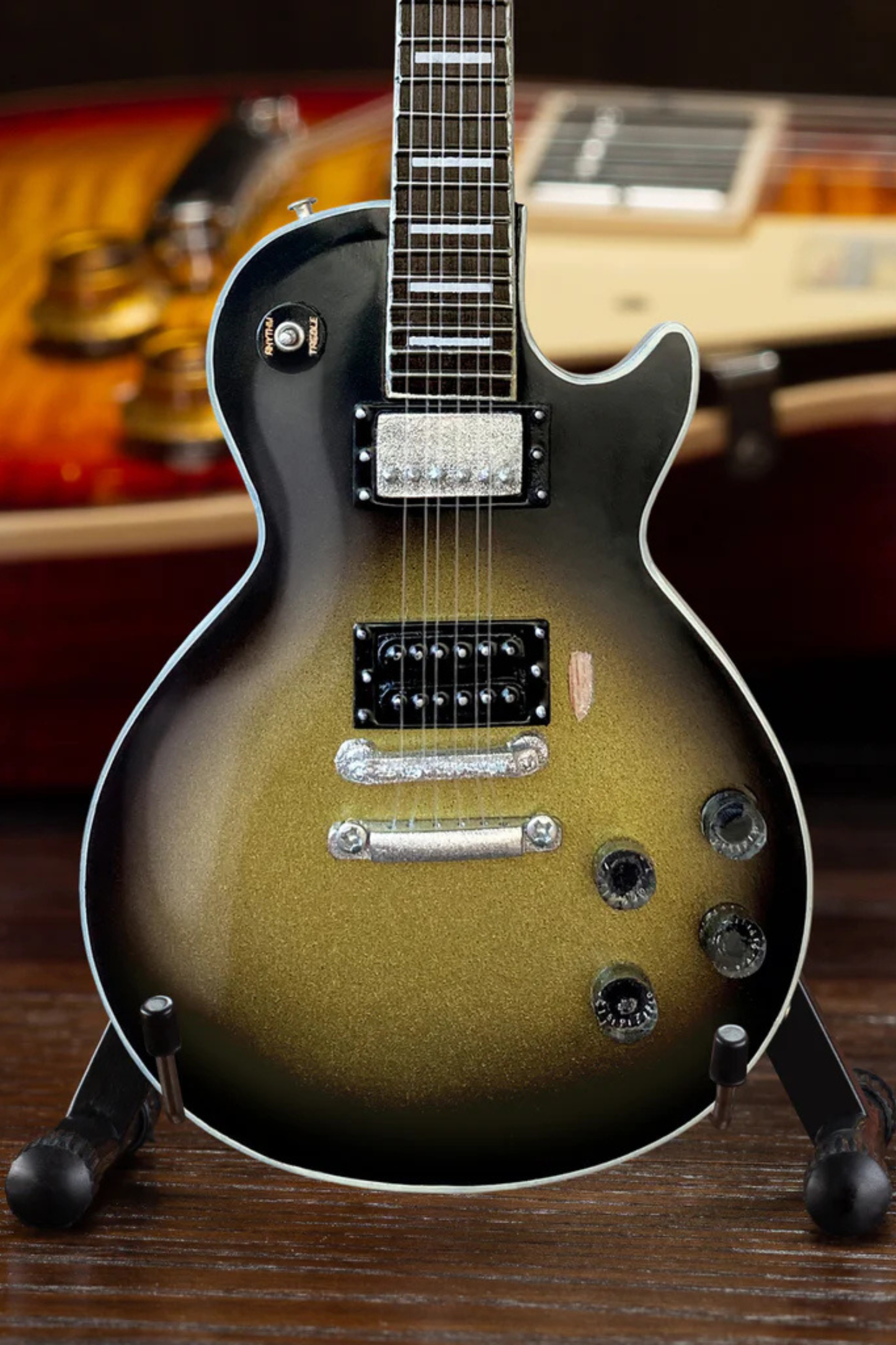 Adam Jones 1979 Gibson Les Paul Custom - Antique Silverburst Mini Guitar Replica 1:4 Scale Model