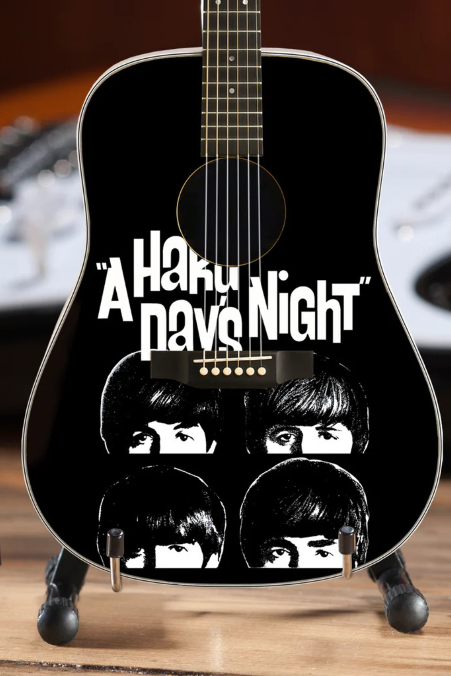 The Beatles Fab Four "A Hard Day's Night" Acoustic - Mini Guitar