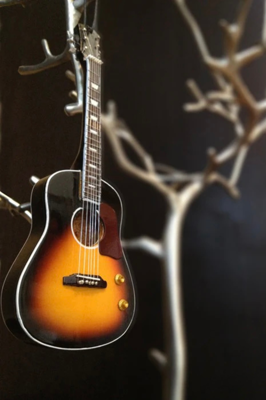 Sunburst Acoustic Guitar Holiday Ornament