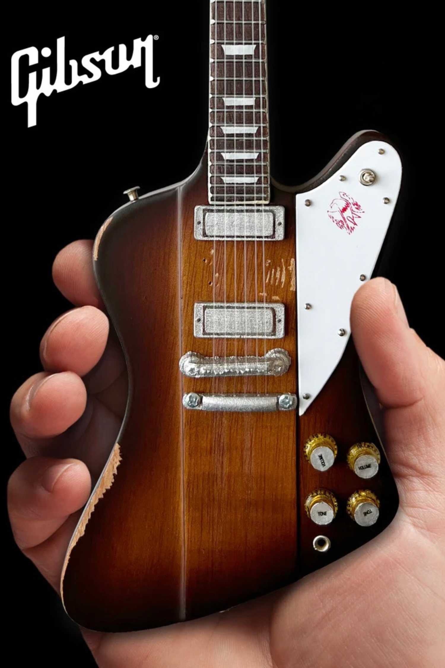 Johnny Winter 1963 Gibson Firebird V Sunburst Mini Guitar - Vintage and Distressed