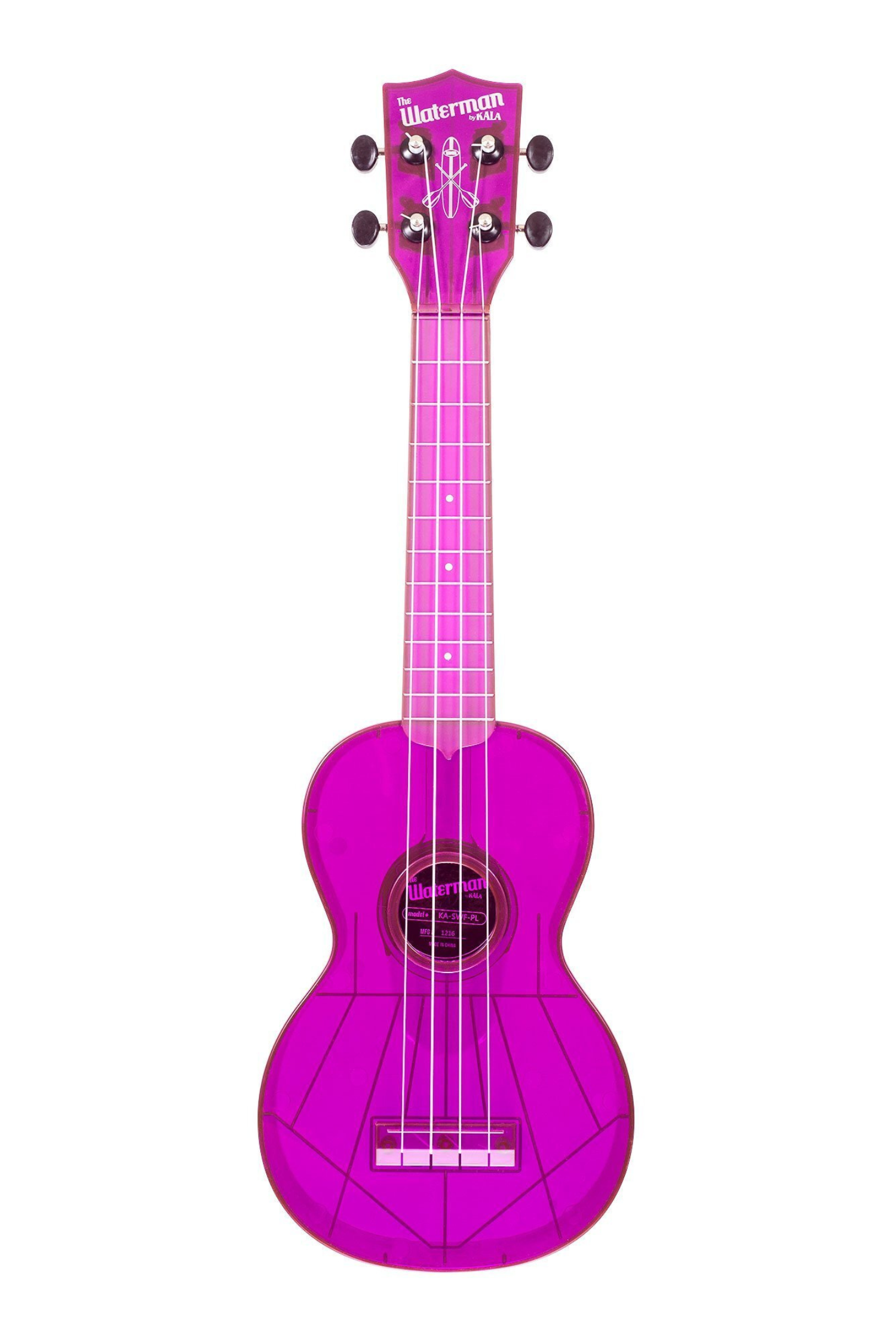 Kala The Waterman Soprano Ukulele - Fluorescent Purple Grape