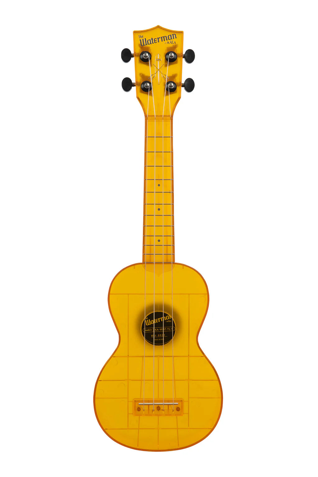 Kala The Waterman Soprano Ukulele - Amber Yellow Transparent