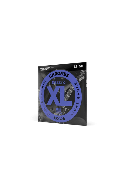 D'Addario - ECG25 XL Chromes Flatwound Electric Guitar Strings 12-52