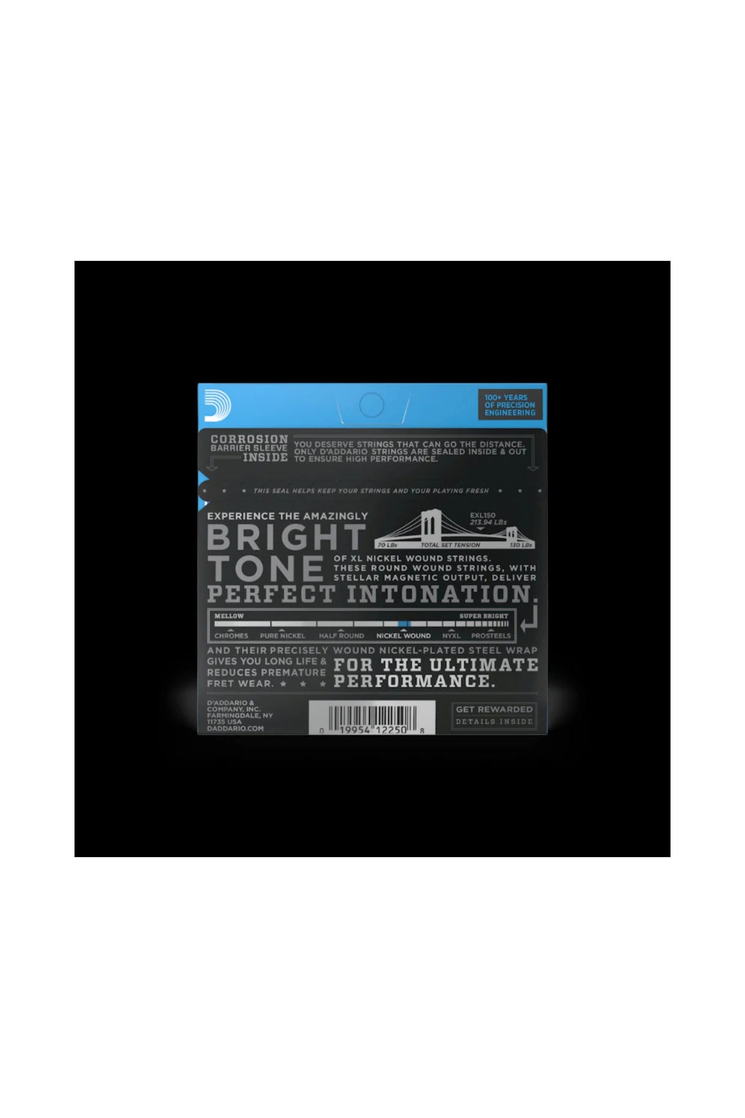 D’Addario EXL150 XL Nickel Wound Regular Light 10-46 12-String Set Electric Strings