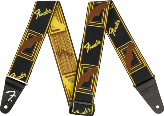 Fender Weightless Black Monogram Strap - Walt Grace Vintage