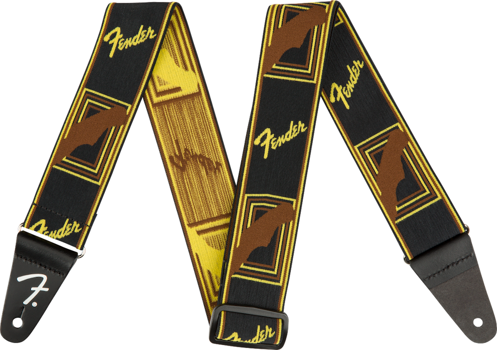 Fender Weightless Black Monogram Strap - Walt Grace Vintage