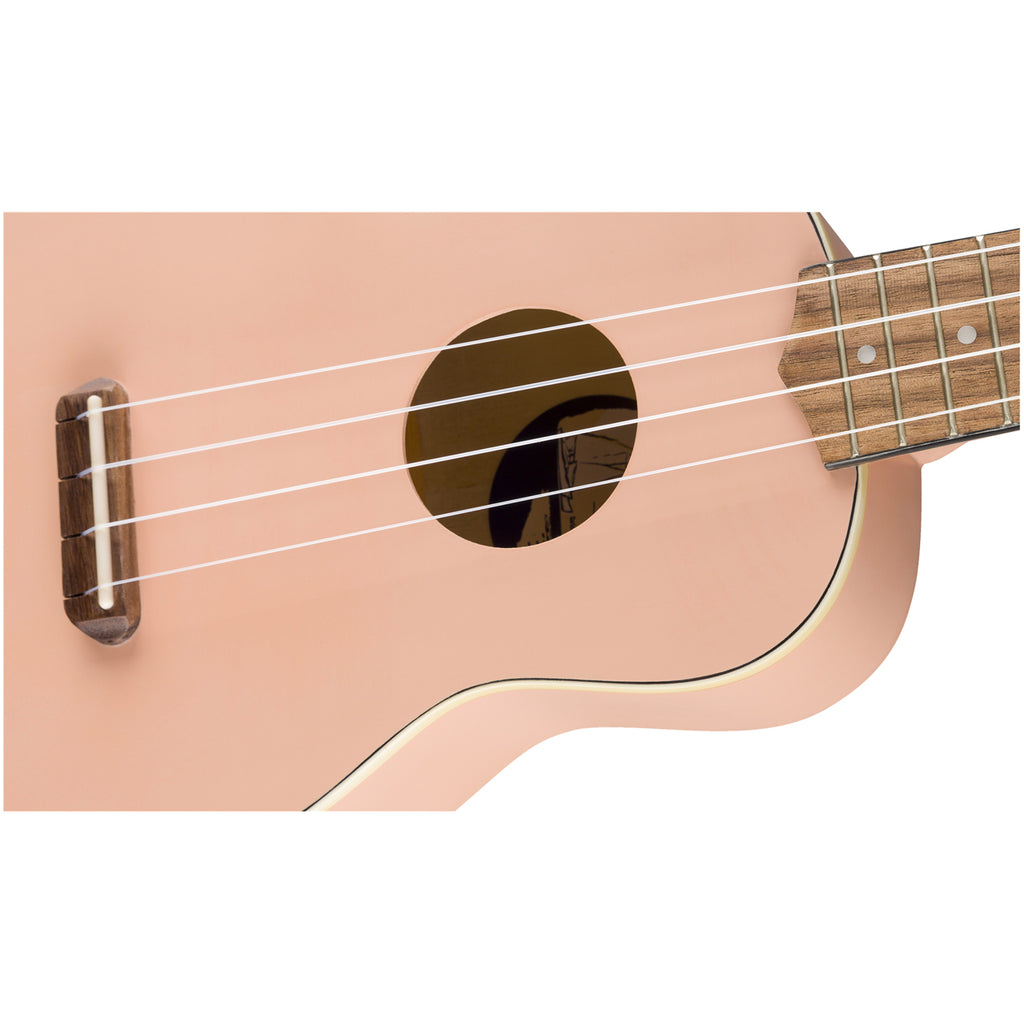 Fender Venice Soprano Ukulele Walnut Fingerboard - Shell Pink - Walt Grace Vintage