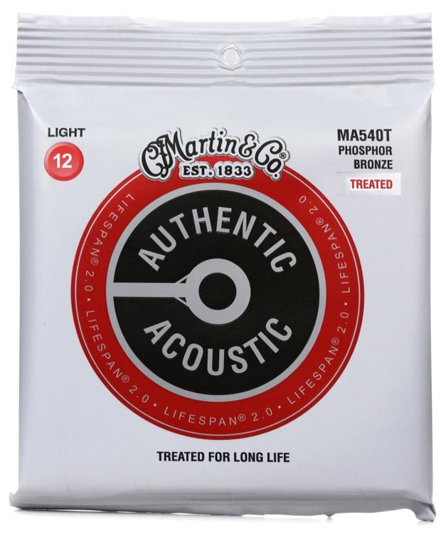 Martin MA540T Authentic Acoustic Lifespan 2.0 Strings - Light 12's - Walt Grace Vintage