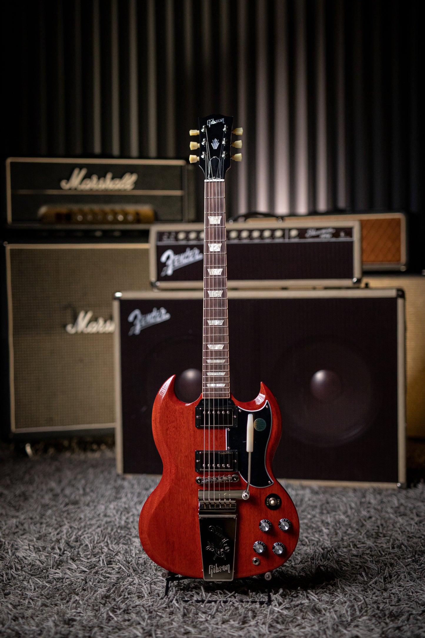 Gibson Custom Shop 1964 SG Standard Reissue W/ Maestro Electric Guitar - VOS Cherry Red - Walt Grace Vintage