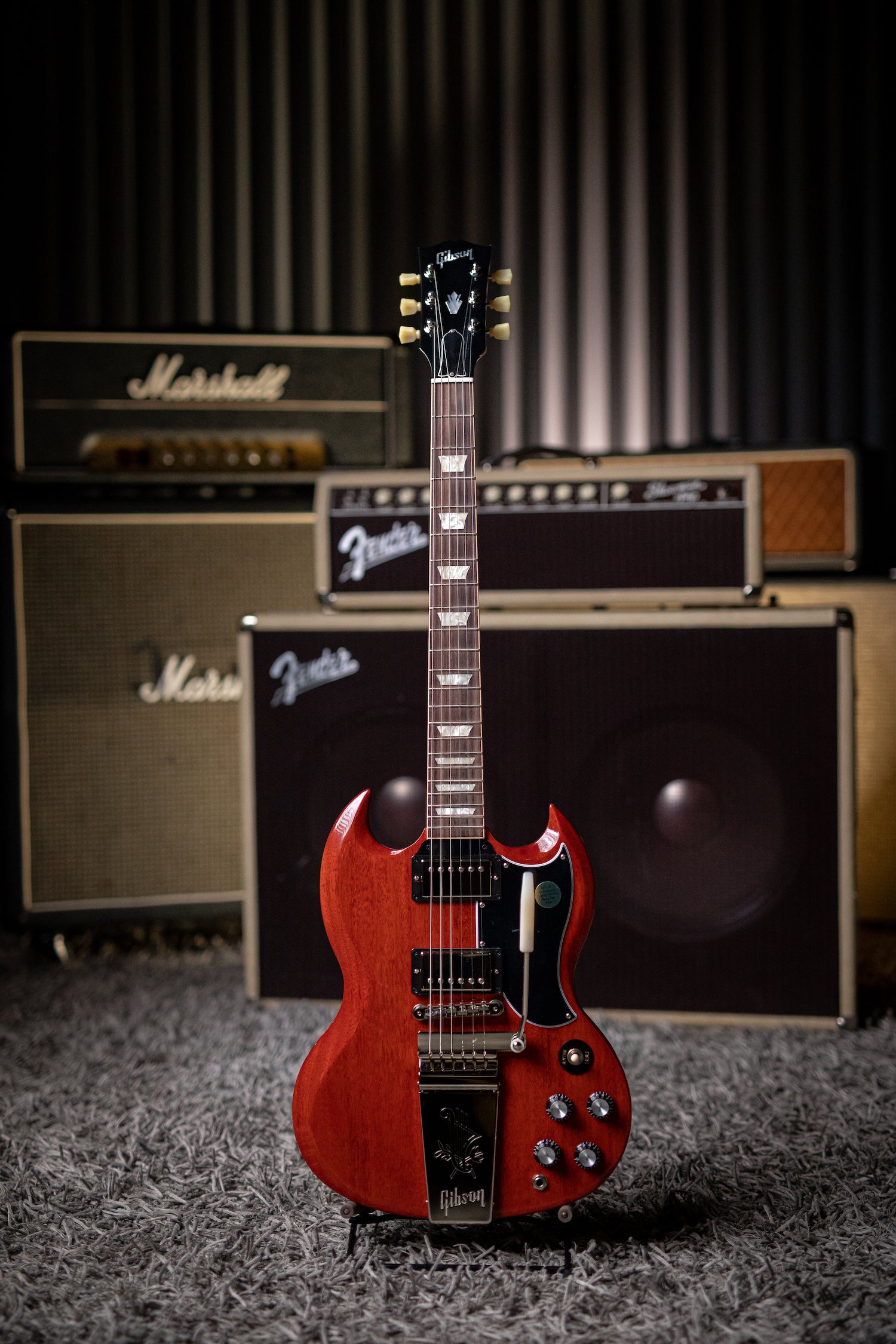 Gibson Custom Shop 1964 SG Standard Reissue W/ Maestro Electric Guitar - VOS Cherry Red - Walt Grace Vintage