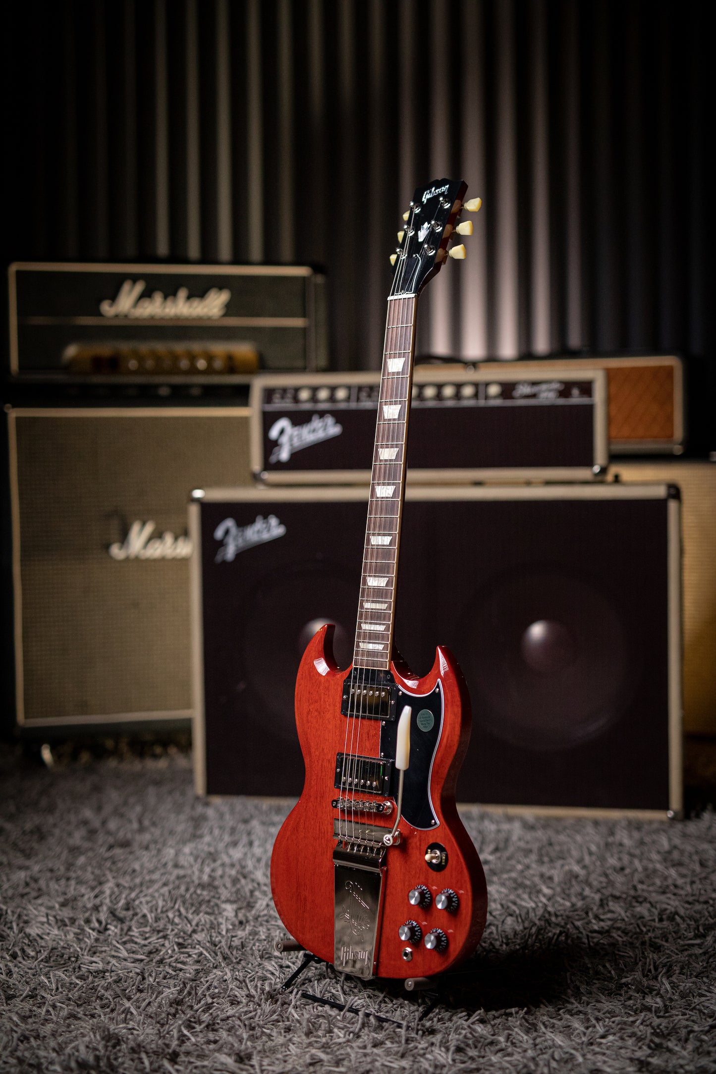 Gibson Custom Shop 1964 SG Standard Reissue W/ Maestro Electric Guitar - VOS Cherry Red - Walt Grace Vintage