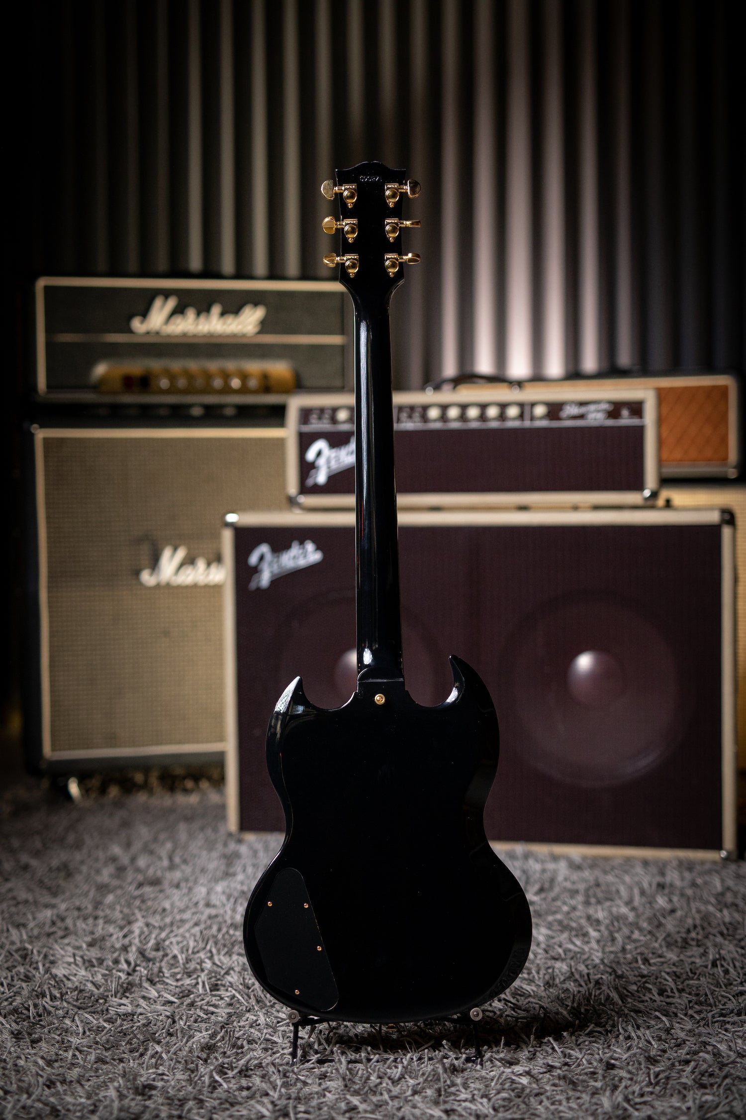 Gibson Custom Shop SG Custom Electric Guitar - Ebony - Walt Grace Vintage
