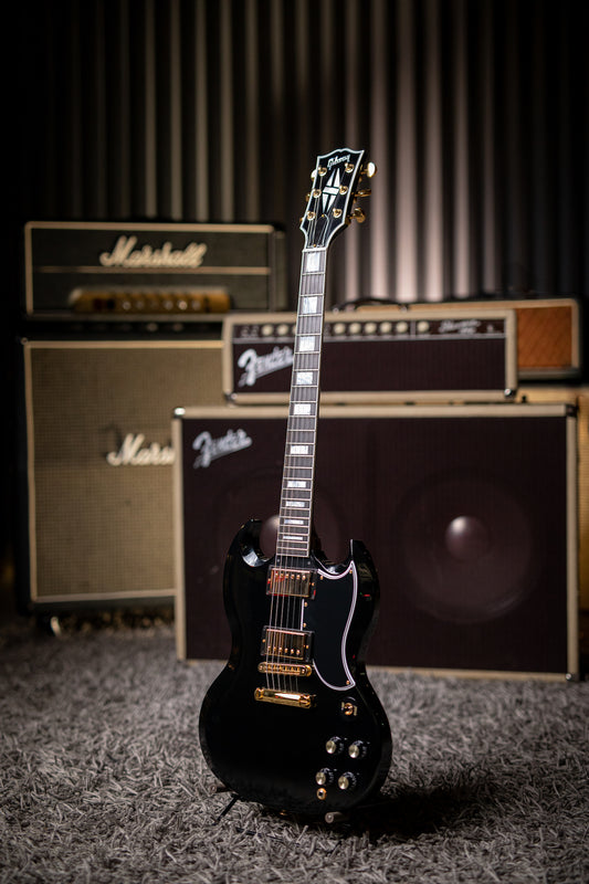 Gibson Custom Shop SG Custom Electric Guitar - Ebony - Walt Grace Vintage