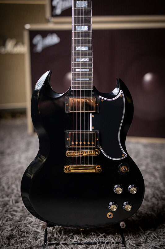 Gibson Custom Shop SG Custom Electric Guitar - Ebony - Walt Grace Vintage