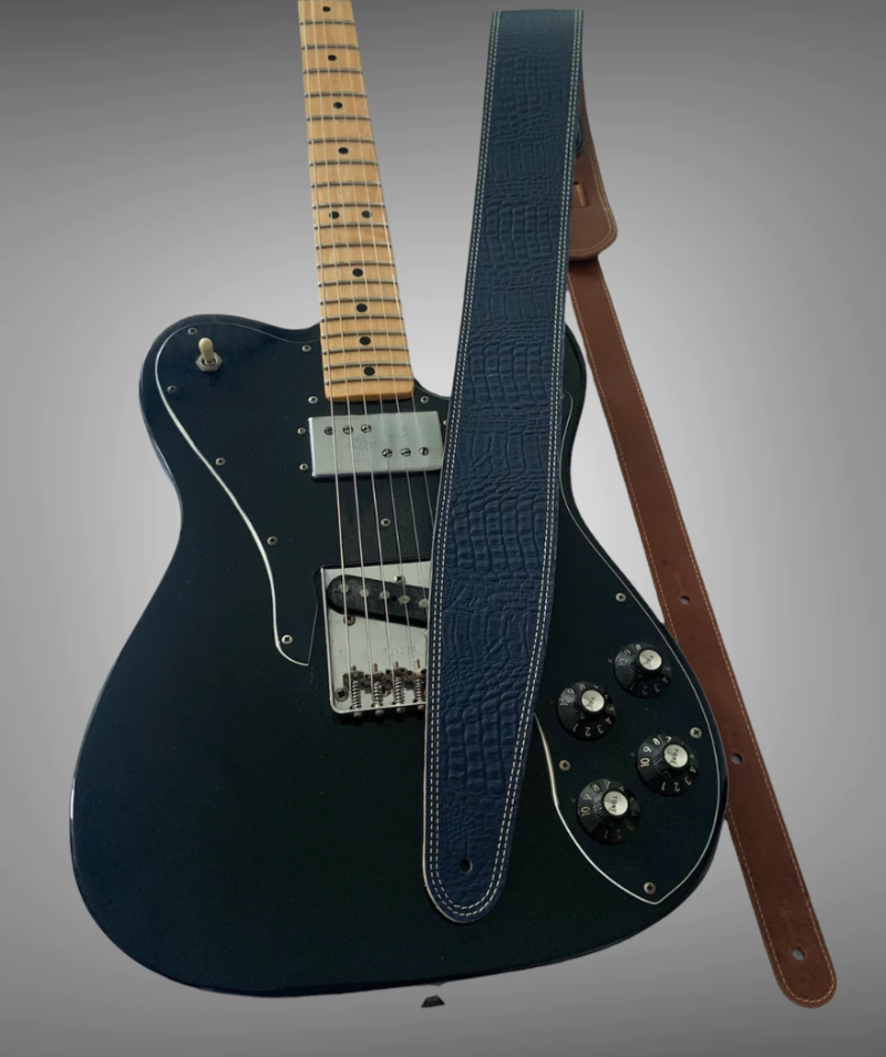 Leather Straps Co Blue Croc Deluxe Strap