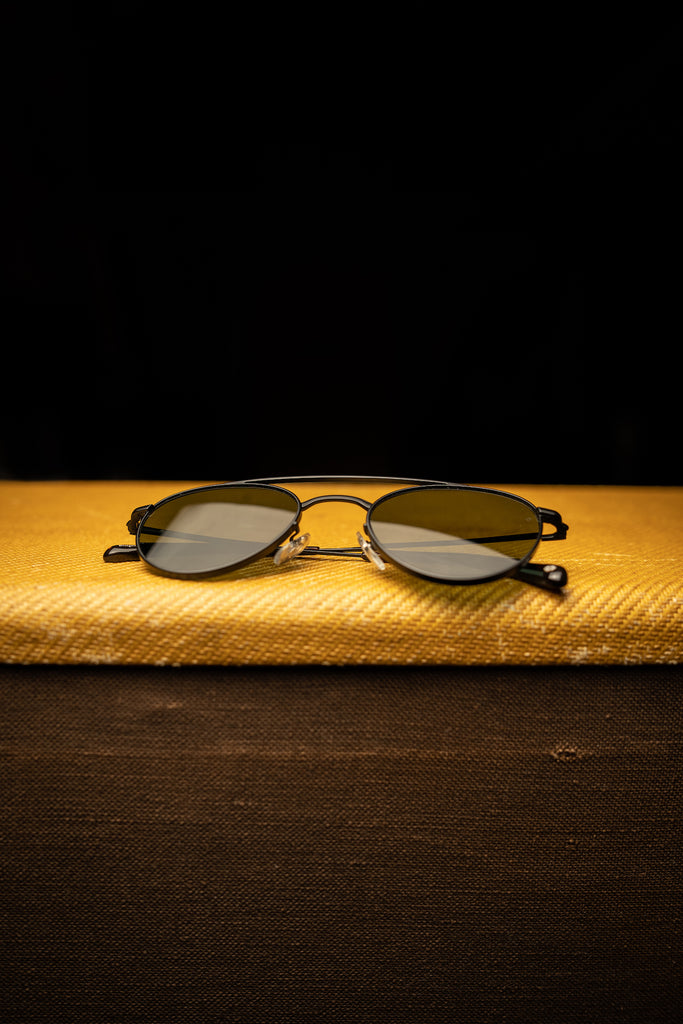 Johann Wolff Sunglasses - Zepellin in Matte Black w/ Green Polar Lenses