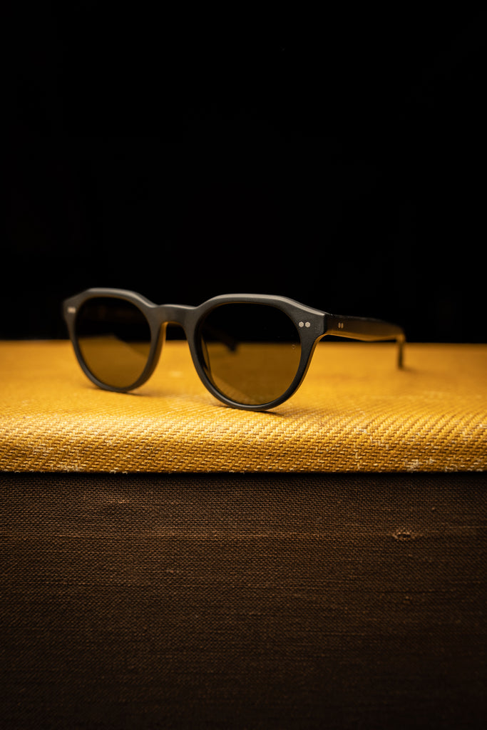 Johann Wolff Sunglasses - Morrison in Matte Black w/ Green Polar Lenses