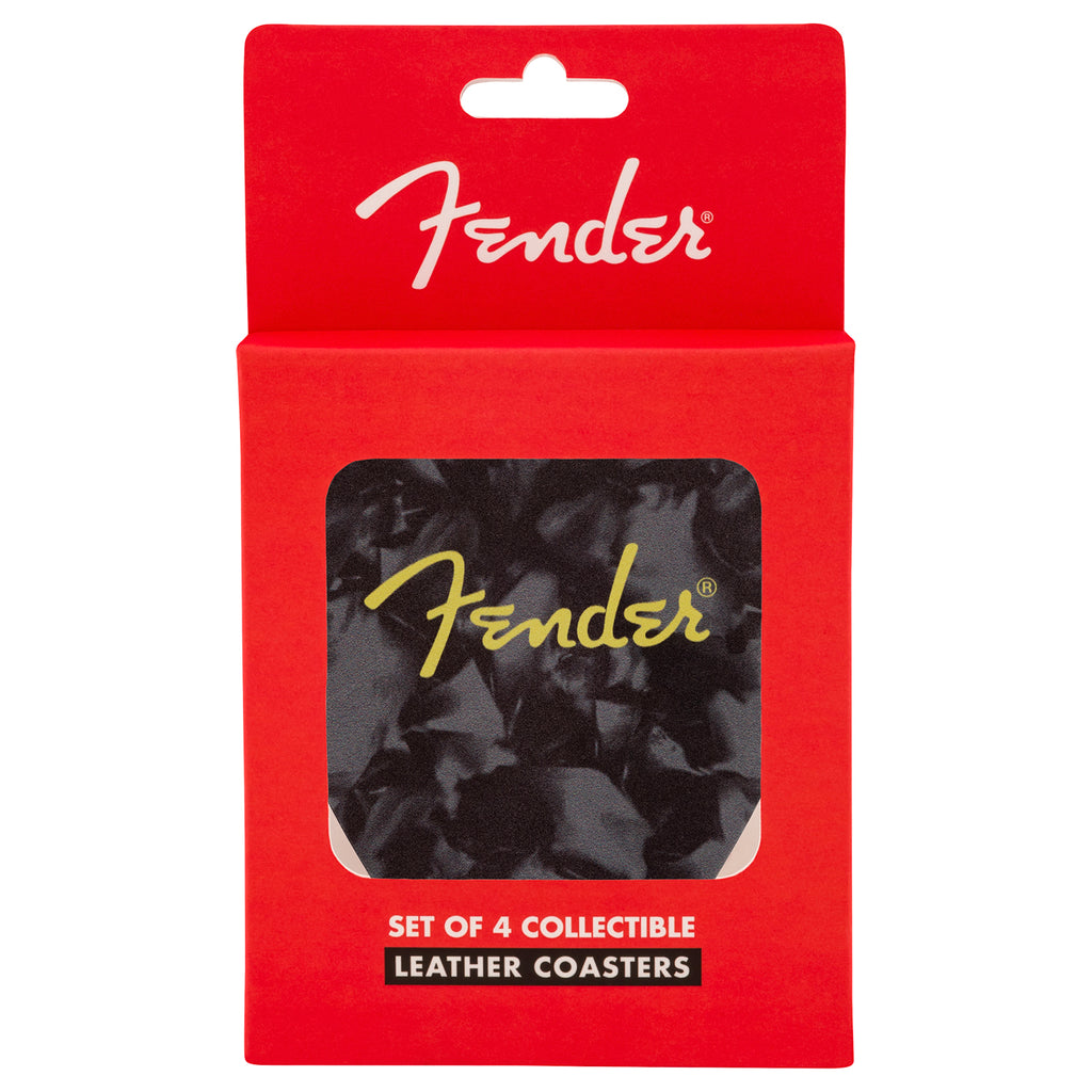 Fender® Pick Shape Logo Coasters, 4-Pack, Multi-Color