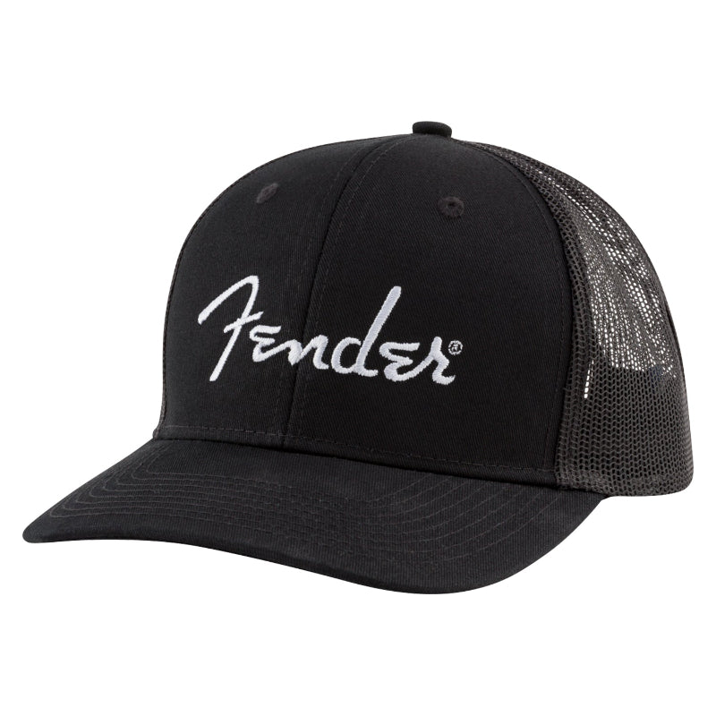 Fender Silver Logo Snapback Hat - Black