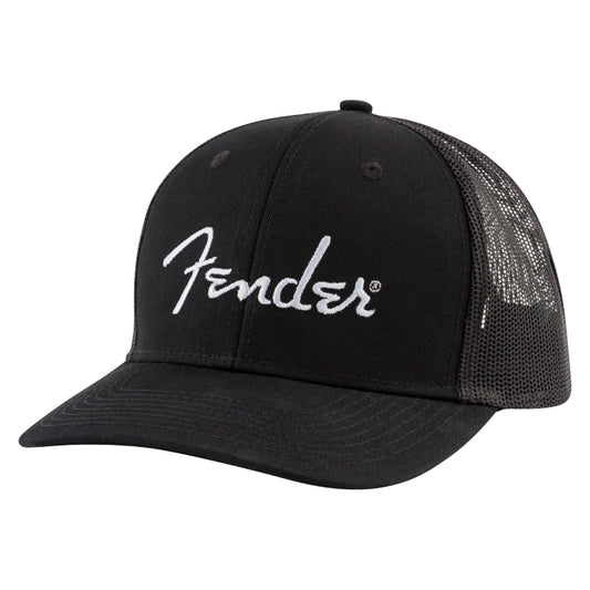 Fender Silver Logo Snapback Hat - Black