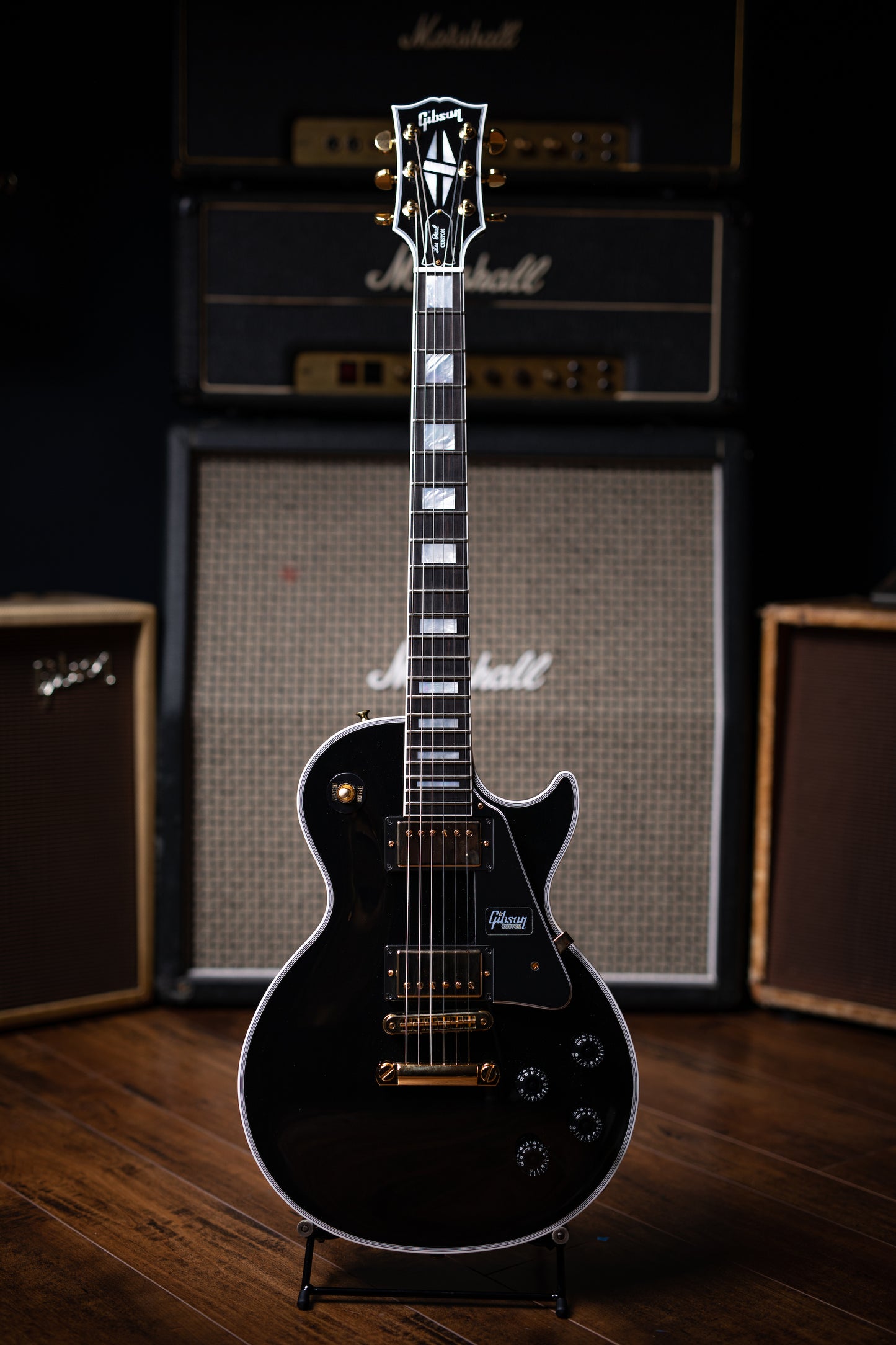 Gibson Les Paul Custom Electric Guitar - Ebony - Walt Grace Vintage