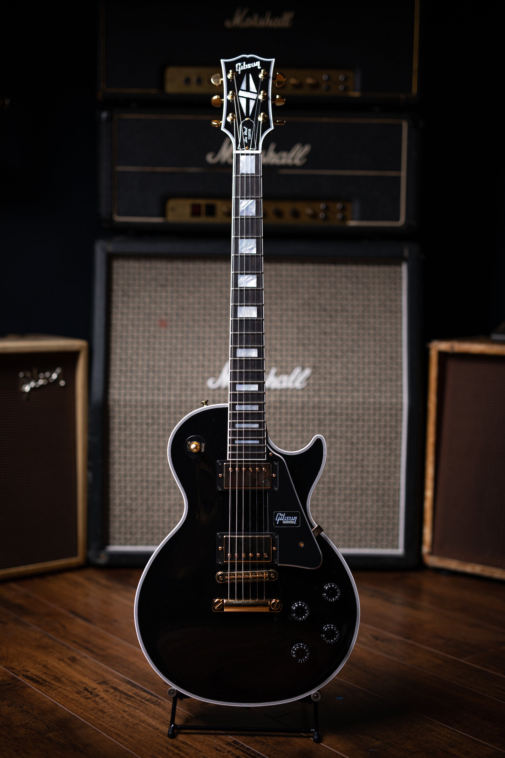 Gibson Les Paul Custom Electric Guitar - Ebony - Walt Grace Vintage