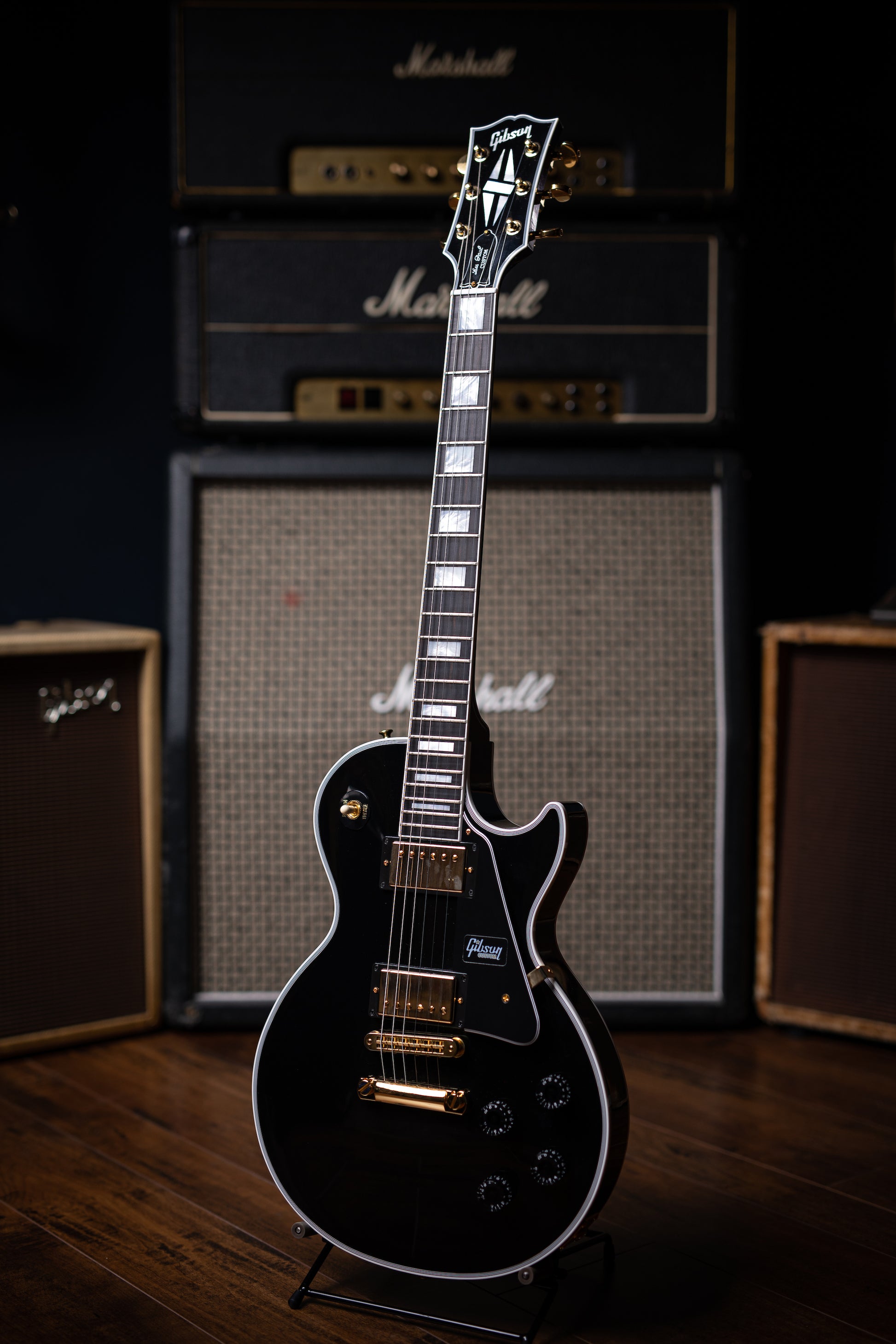 Gibson Les Paul Custom Electric Guitar - Ebony - Walt Grace Vintage
